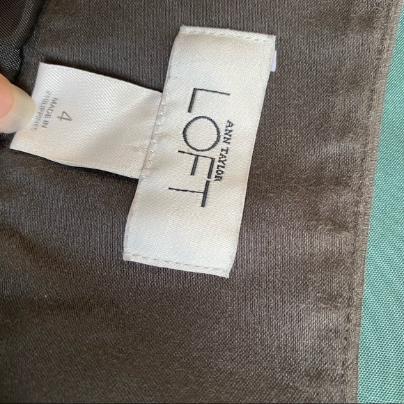 Ann Taylor Loft skirt, size 4. Color between olive and grey. - Picture 8 of 11